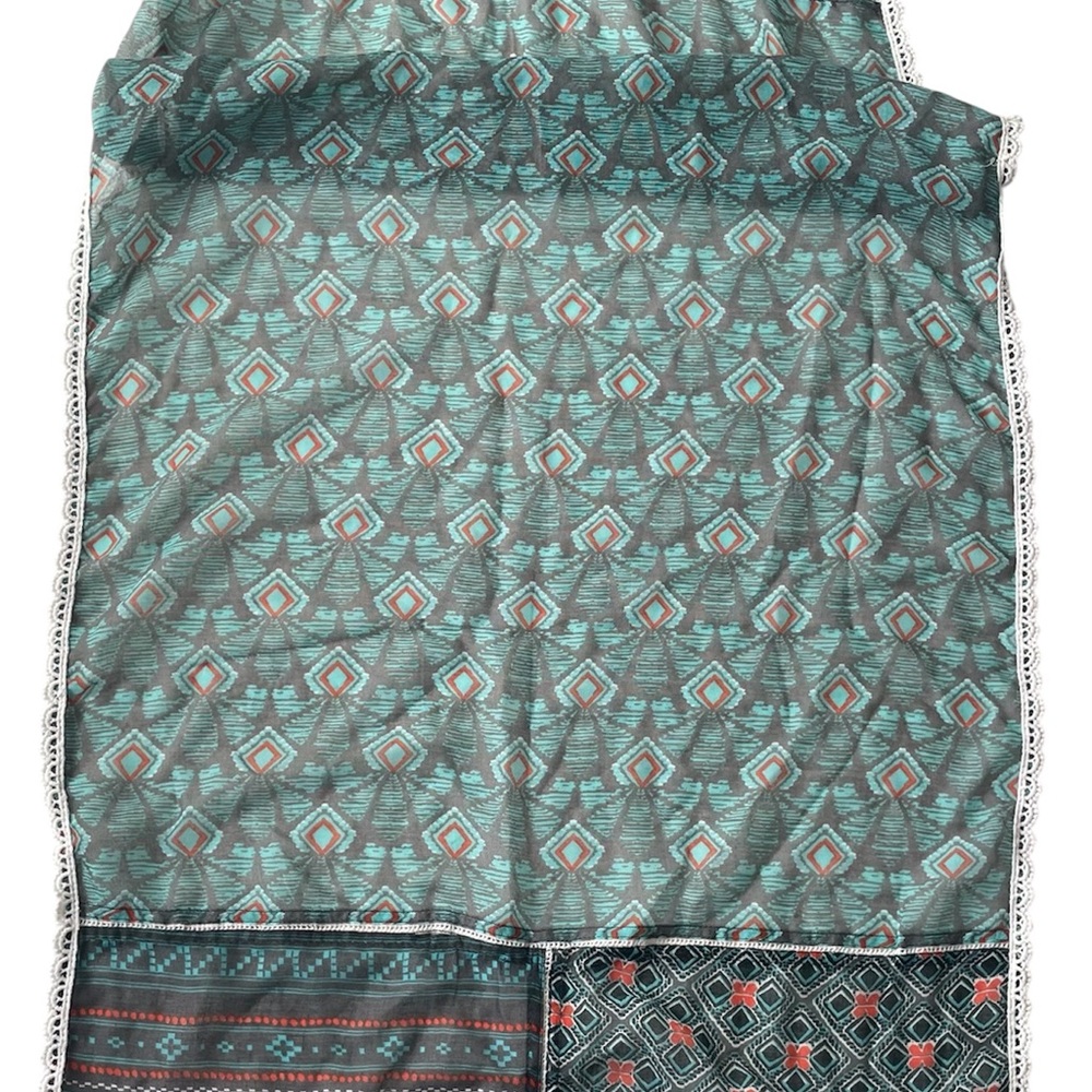 PrAna Women’s Carmen Scarf Turquoise Aztec Blue - Picture 4 of 6